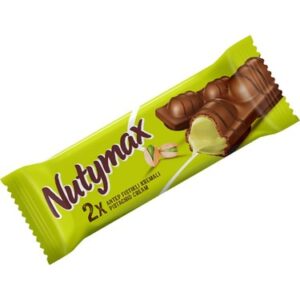Nutymax Wafel z Kremem Pistacjowym z Polewą Czekoladową 44g 16 sztuk